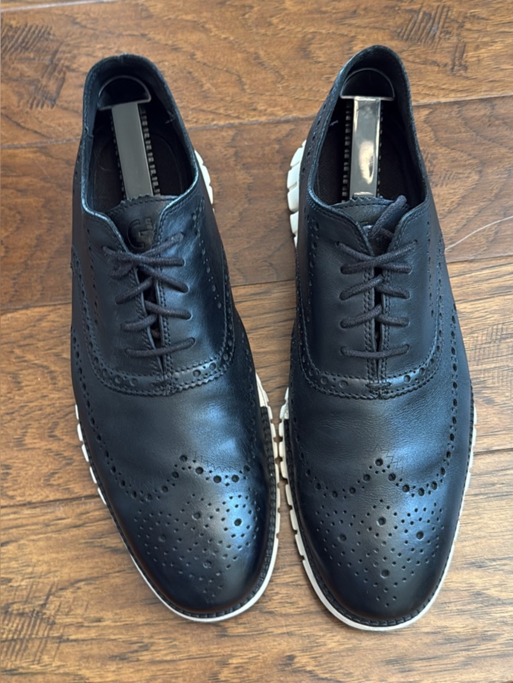 Cole Haan Black Leather Wingtip Oxford Shoes - Men